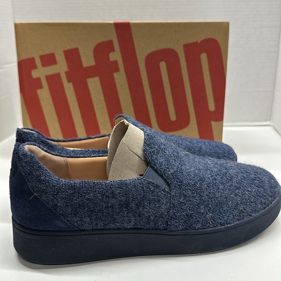 Fit Flop Rally Shoe Merino Wool Sneakers Slip On Comfort Shoes Blue New Women 11 - Picture 5 of 10